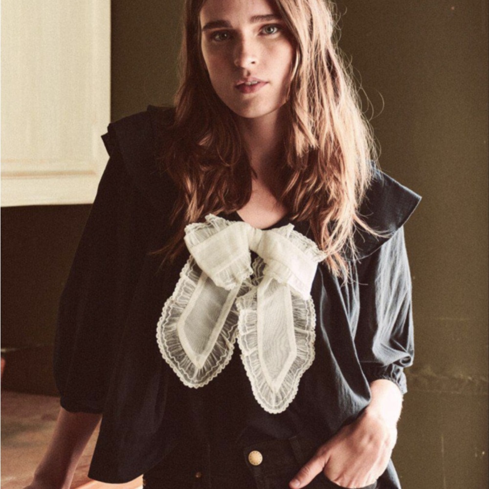 THE GREAT. The Relic Top in Black size 0.